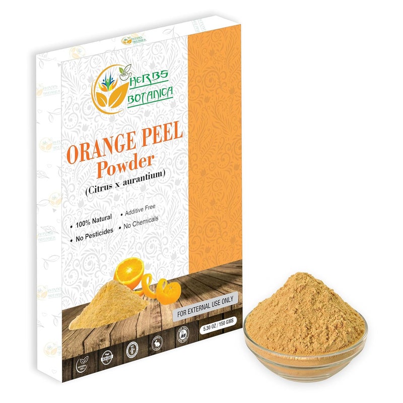 Herbs Botanica Orange Peel Powder 100 Pure  Natural Orange Peel for Face Masks Skin Care  DIY Beauty Natural Citrus Powder for Skincare  More 53 oz Pack