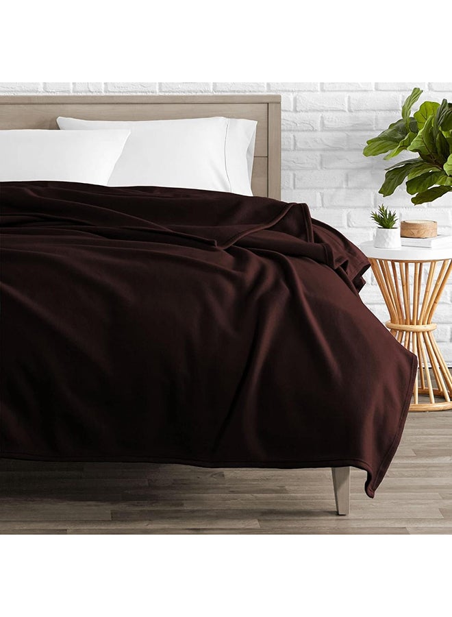 BSB HOME BSB HOME® 220 GSM Premium Plush Single Blanket for Bed, Sofa, Couch, Travel and Camping AC Blanket | 150 x 220 CM | Brown | SOLID POLO BLANKET  - Image 1