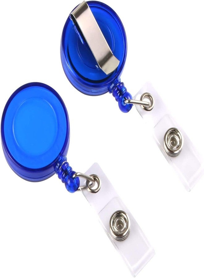 Shining Zon Round Shape YoYo Retractable Key Ring Key Chain for ID Card Holder (Blue Pack of 2) - Image 2