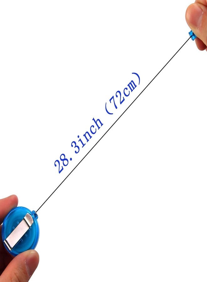 Shining Zon Round Shape YoYo Retractable Key Ring Key Chain for ID Card Holder (Blue Pack of 2) - Image 3