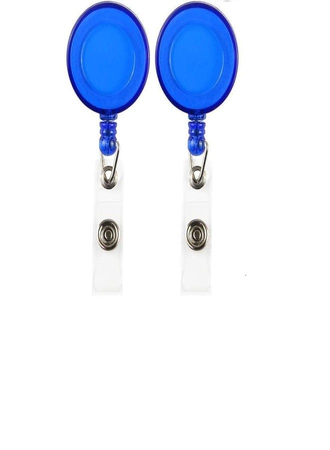 Shining Zon Round Shape YoYo Retractable Key Ring Key Chain for ID Card Holder (Blue Pack of 2) - Image 1