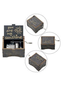 Oasisgalore You are My Sunshine Vintage Wooden Engraved Music Box  with Hand Crank  - Image 3