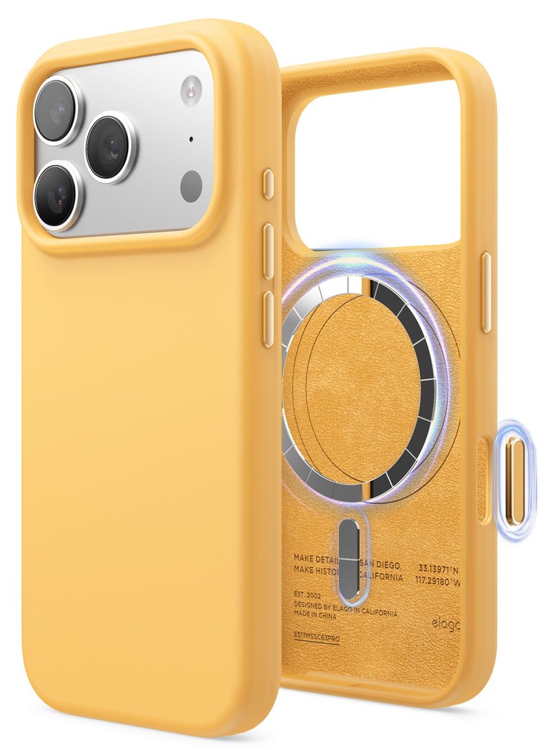 Elago Magnetic Liquid Silicone for iPhone 17 Pro case cover [Camera Control Button Cover] compatible with MagSafe Shockproof - Sunshine - Image 1