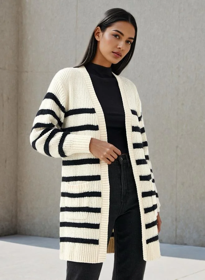 تواكستريمز 2Xtremz Striped Longline Cardigan