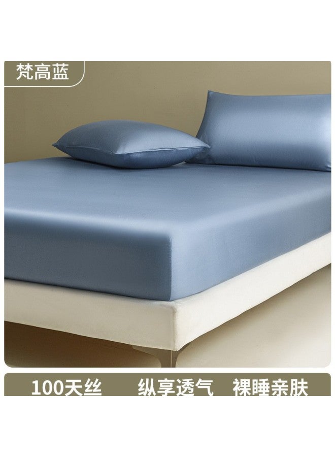 Tencel Mattress Cover Single-piece Summer Cool-feeling Ice Silk Mattress Protector All-inclusive Non-slip Mattress Bed Cover Single Set  New Style