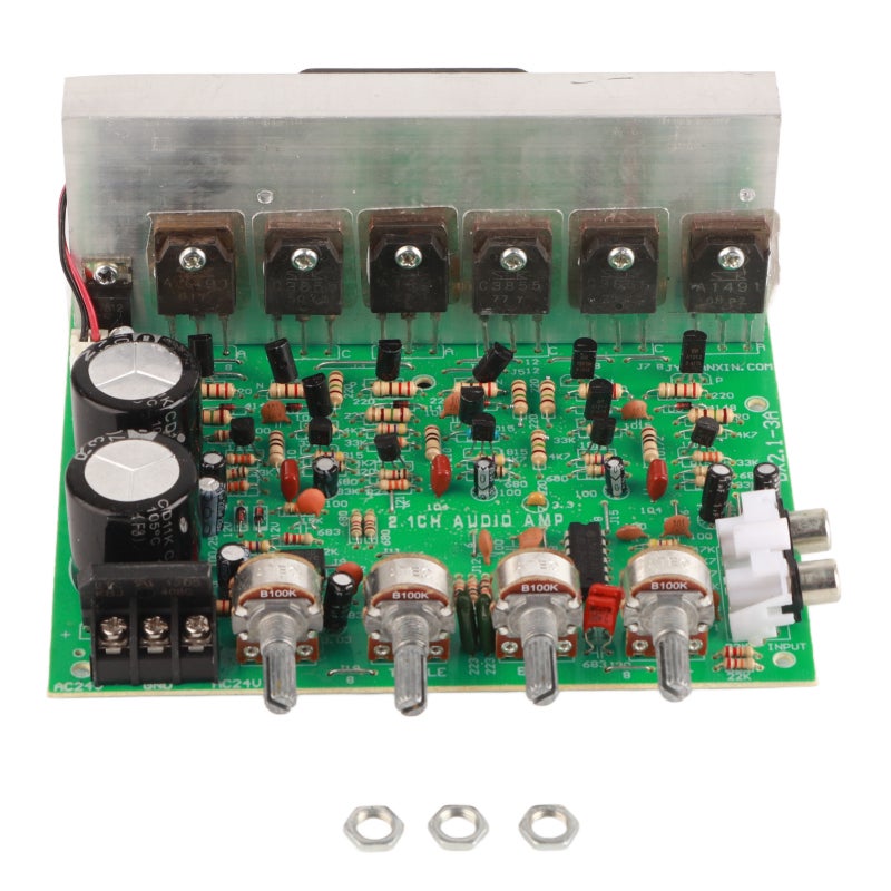 2.1 Channel Amplifier Board: 2 X 100W + 1 X 120W Output, Low Noise, 6 Power Tubes - High-Quality Components, Easy To Install Diy Amplifier Board For Home Theater, Car Audio Upgrade, Diy Speaker Projec - Image 1