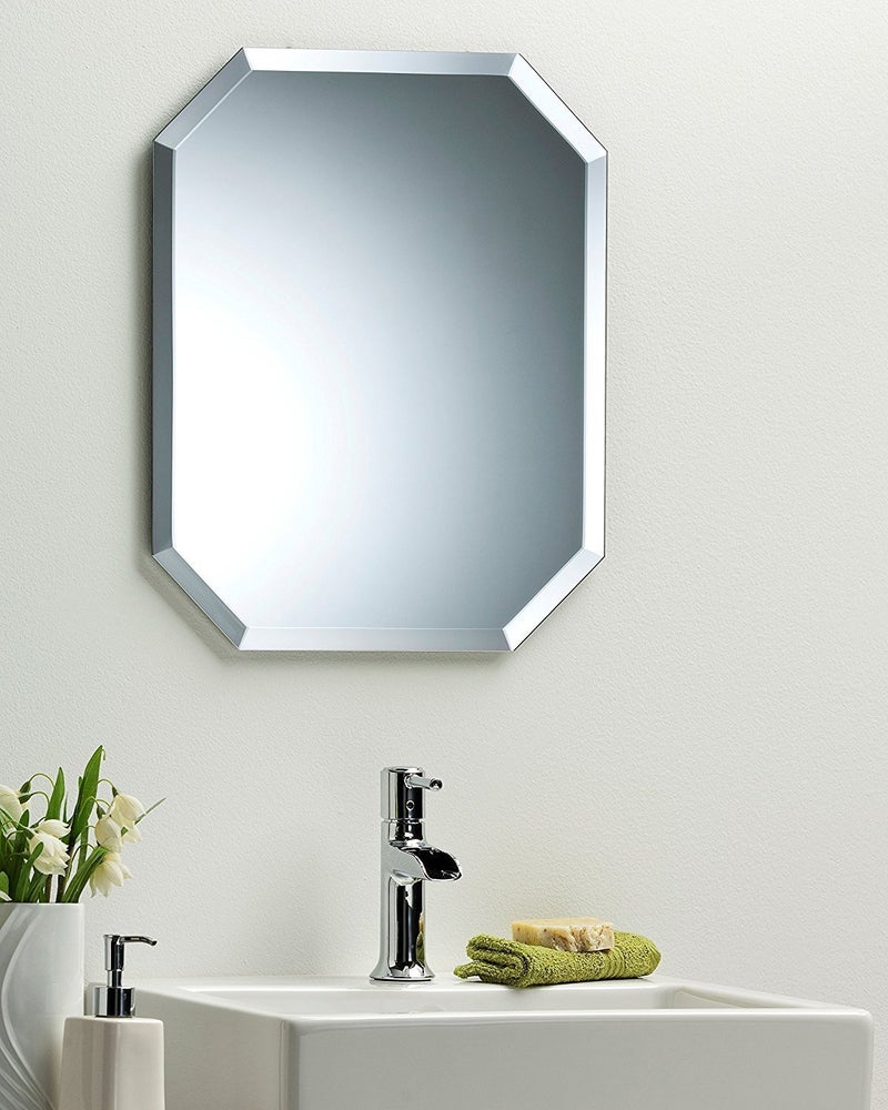Quality Glass Vertical Shape Frameless Decorative Mirror Mirror Glass For Wall Mirror For Bathrooms Mirror In Home Mirror Decor Mirror Size 12 X 18 Inch Qgfl 138 Unframed Silver
