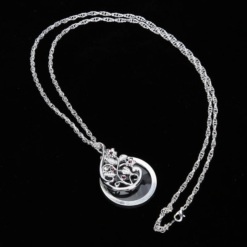 woobles Magnifying Glass, 4.5X Necklace Magnifying Glass Metal Portable Magnifier Chain Pendant Elegant and Stylish Appearance Simple Design Beautiful and Practical for Reading(Silver) - Image 5