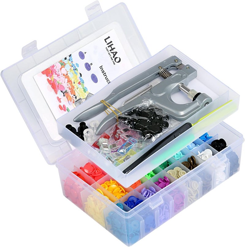 LIHAO Snaps and Snap Pliers Set, 375 Sets T5 Plastic Buttons for Sewing and Crafting - Image 2