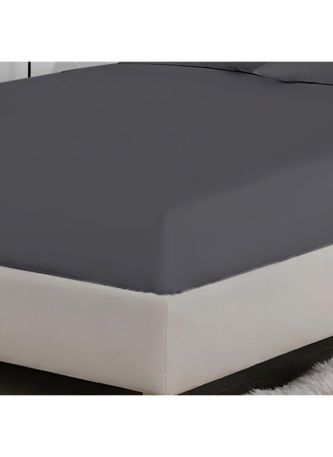 Rest 3-Piece Silver Plush 180X200+30Cm Fitted Bedsheet Set Includes 1 Deep Pocket Fitted Bedsheet And 2 Pillow Covers, Breathable And Machine Washable  - Image 2