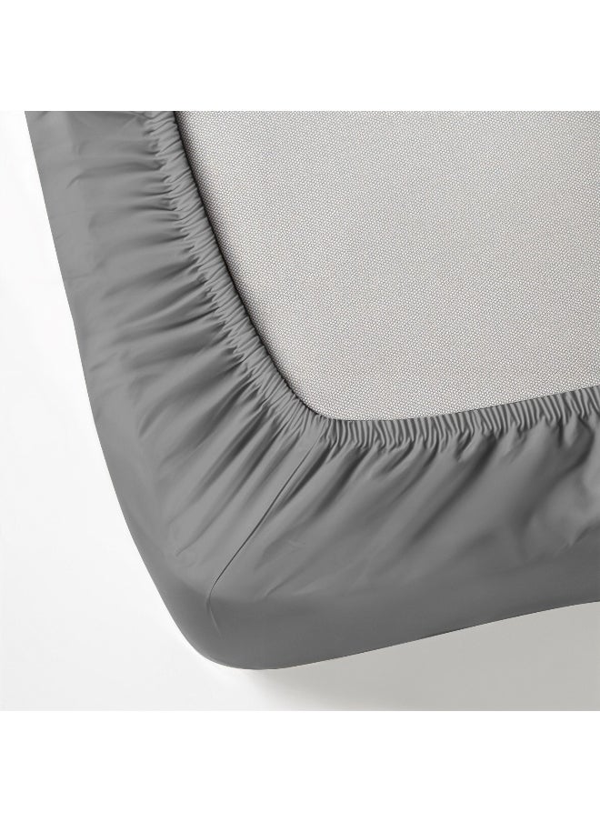 Rest 3-Piece Silver Plush 180X200+30Cm Fitted Bedsheet Set Includes 1 Deep Pocket Fitted Bedsheet And 2 Pillow Covers, Breathable And Machine Washable  - Image 1