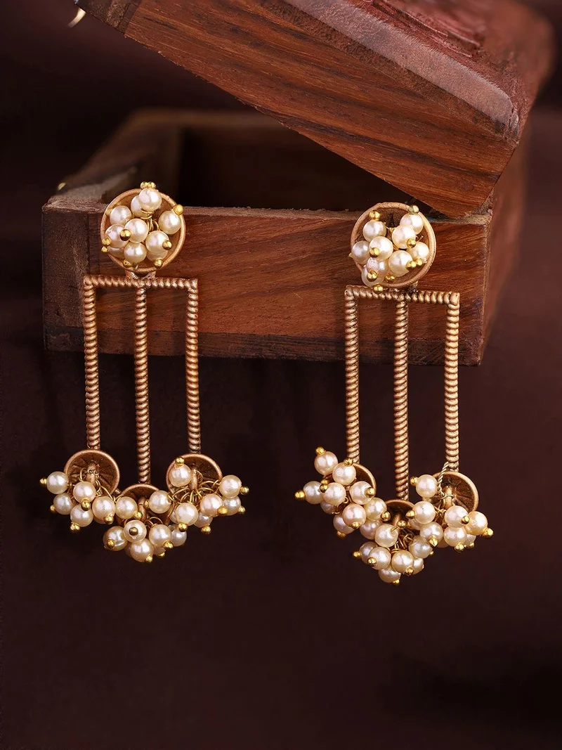 Priyaasi Beads Beaded Contemporary Drop Earrings