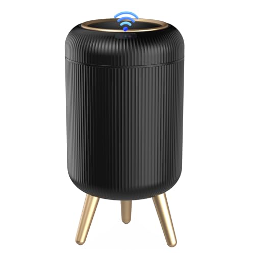 onlcuk Bathroom Trash Can Automatic Touchless，3 Gallon Smart Motion Sensor Trash Bin with Lid，Plastic Black Garbage Can Wastebaskets with Removable Legs for Kitchen, Office, Toilet, Bedroom - Image 1