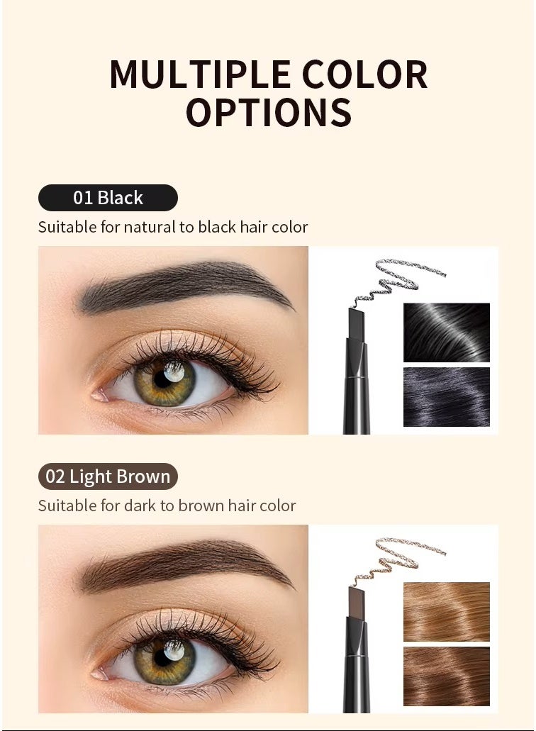 ICONSIGN Dual-Ended Waterproof Eyebrow Pencil - Automatic Retractable Triangular Eyebrow Makeup Pen with Spiral Spoolie Brush, Long Lasting Smudge Proof Precise Brow Filler, 4 Colors Available - Image 5