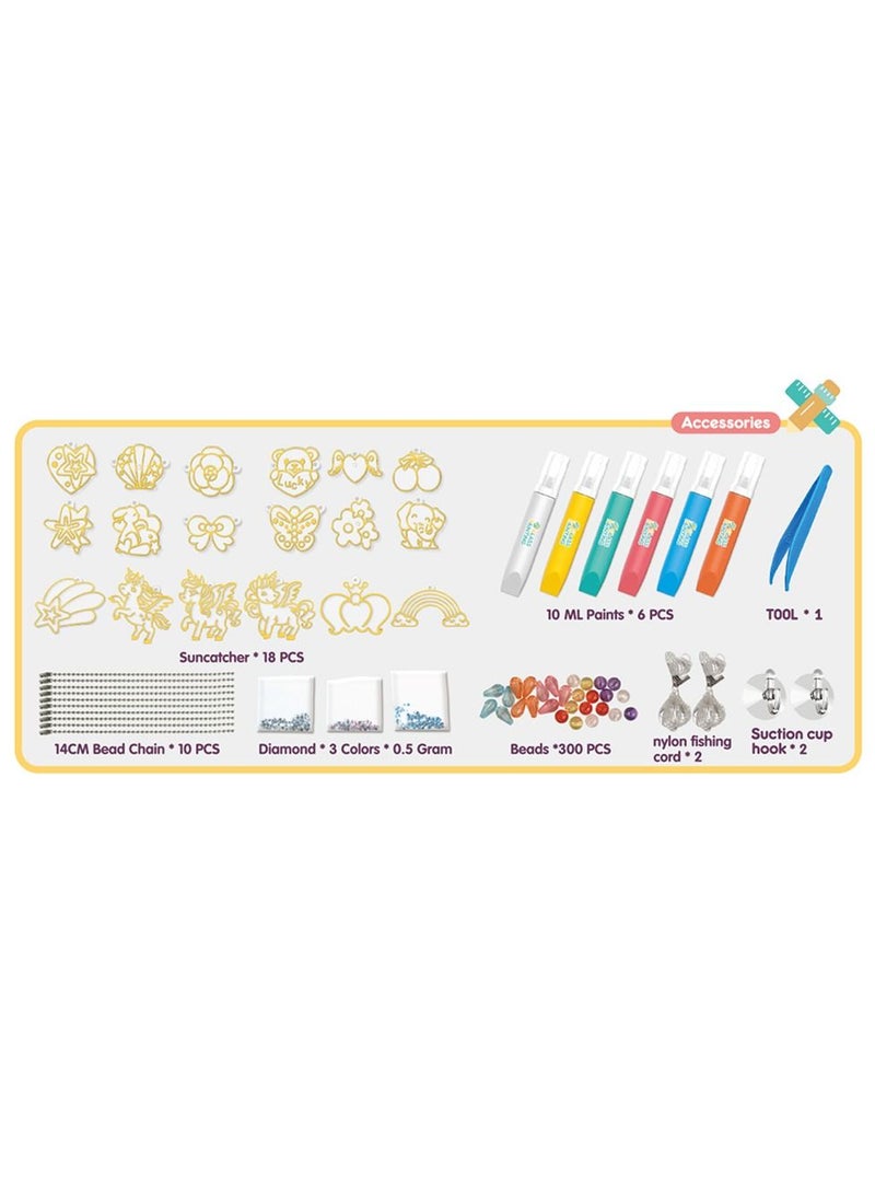 Eazy Kids مجموعة تلوين صناعة قلادات الكريستال للأطفال من DIY، مقاس XL - يونيكورن - Image 3