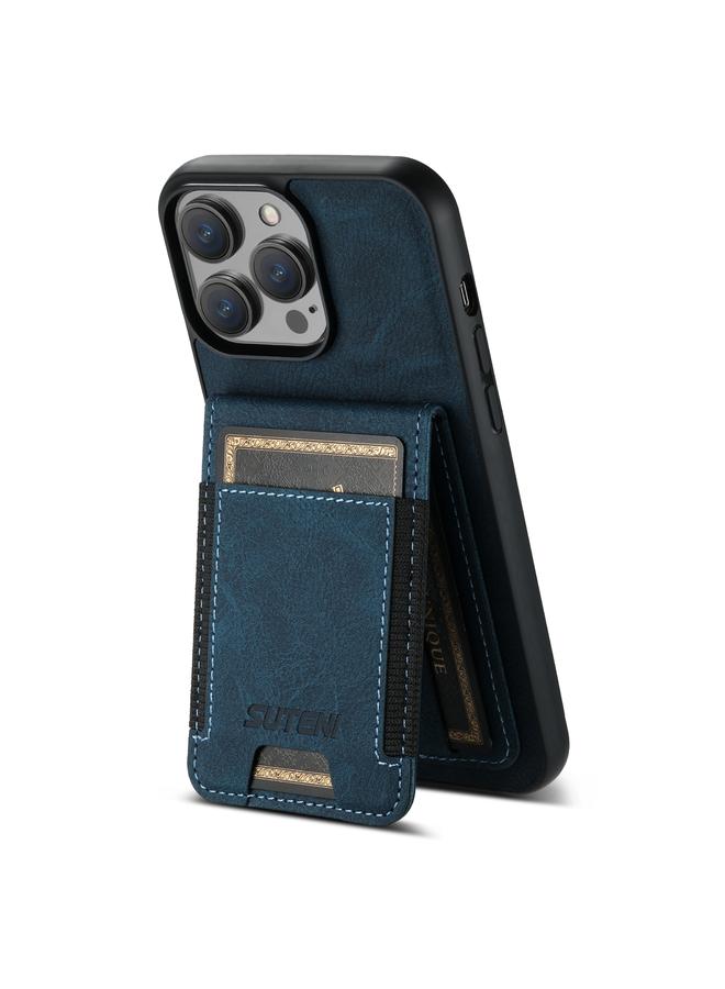 Suteni Case For iPhone 12 Pro Max H03 Litchi Leather Card Bag Stand Back Phone Case - Image 3