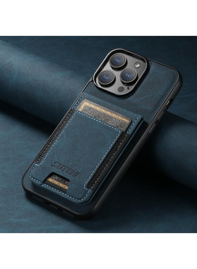 Suteni Case For iPhone 12 Pro Max H03 Litchi Leather Card Bag Stand Back Phone Case - Image 2