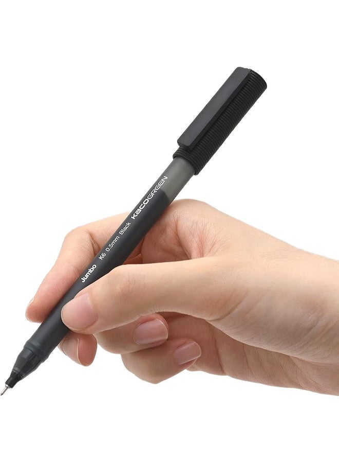 Kaco Zhenbao 0.5Mm Black Gel Pen, Semi-Needle Tip, Signing Pen, Exam Pen, Quick-Drying Ink Pen, 3 Pens/Box, K6 - Image 1