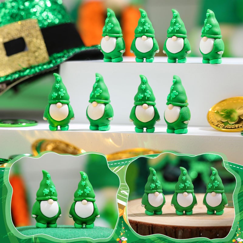 DoubleFill 25 Pcs St. Patrick's Day Mini Gnomes Figures Tiny Gnomes for St. Patrick's Day Gift Small to Hide Rubber Statues for Day Party Favors Goodies Bag Accessories - Image 5