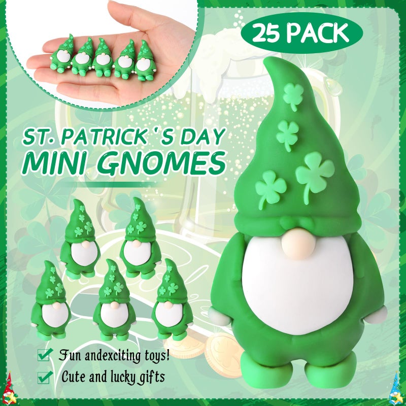 DoubleFill 25 Pcs St. Patrick's Day Mini Gnomes Figures Tiny Gnomes for St. Patrick's Day Gift Small to Hide Rubber Statues for Day Party Favors Goodies Bag Accessories - Image 2
