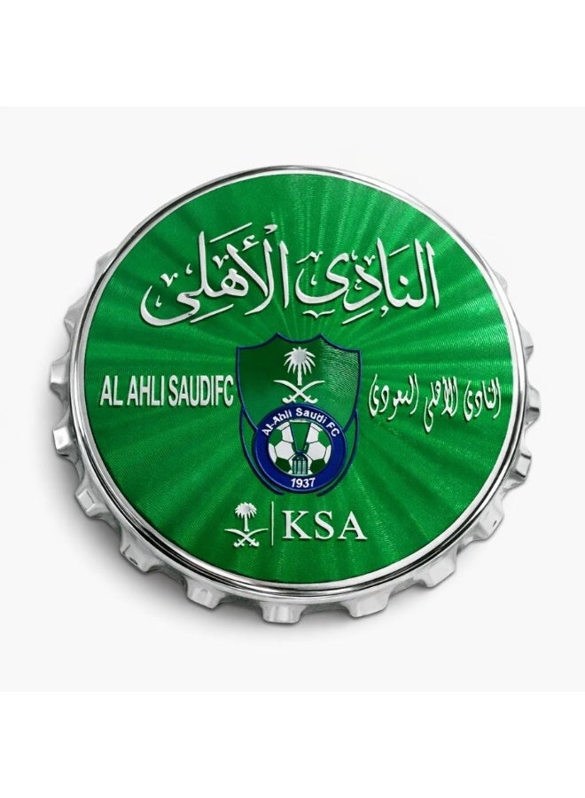2-in-1 Al Ahli Saudi FC Fridge Magnet & Bottle Opener – Premium Metal Magnetic Refrigerator Magnet with Built-in Beer Bottle Cap Opener, Durable Zinc Alloy Football Fan Souvenir Gift, Green - Image 1