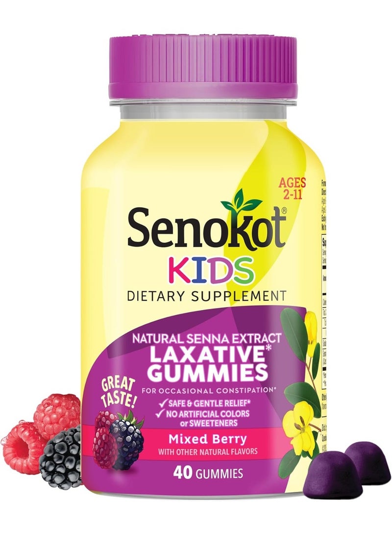 Senokot Kids Mixed Berry Laxative Gummies with Natural Senna – 40 Count - Image 1