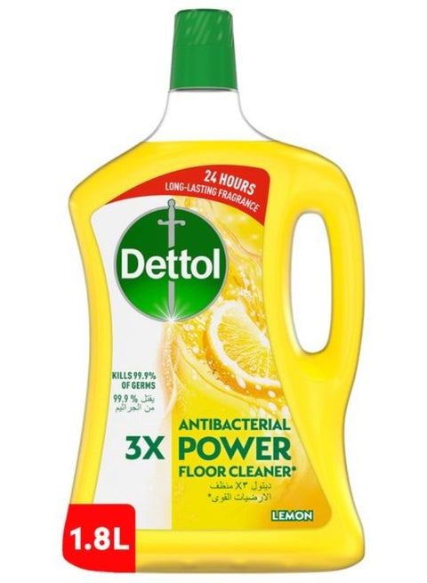 Dettol Antibacterial Floor Cleaner Fresh Lemon Scent, 1.8L Yellow 1.8Liters