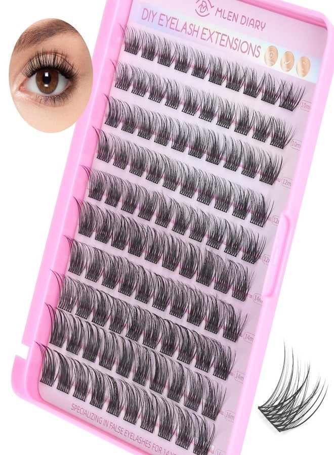 MLEN DIARY Lash Clusters 100PCS Cluster Lashes Wispy Fluffy D Curl Super Thin Band Eyelash Cluster Natural Volume Reusable DIY Eyelash Extensions at Home (10-16mm Mix) - Image 1