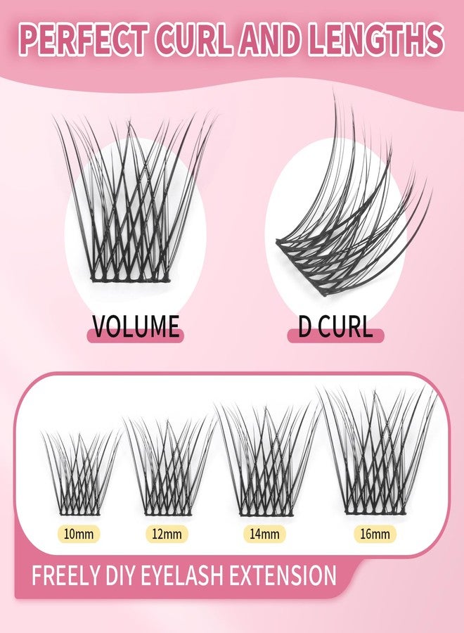 MLEN DIARY Lash Clusters 100PCS Cluster Lashes Wispy Fluffy D Curl Super Thin Band Eyelash Cluster Natural Volume Reusable DIY Eyelash Extensions at Home (10-16mm Mix) - Image 3