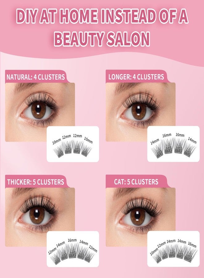 MLEN DIARY Lash Clusters 100PCS Cluster Lashes Wispy Fluffy D Curl Super Thin Band Eyelash Cluster Natural Volume Reusable DIY Eyelash Extensions at Home (10-16mm Mix) - Image 5