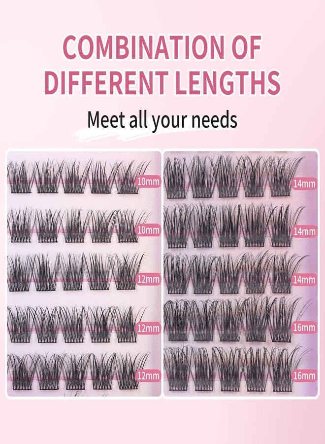 MLEN DIARY Lash Clusters 100PCS Cluster Lashes Wispy Fluffy D Curl Super Thin Band Eyelash Cluster Natural Volume Reusable DIY Eyelash Extensions at Home (10-16mm Mix) - Image 4