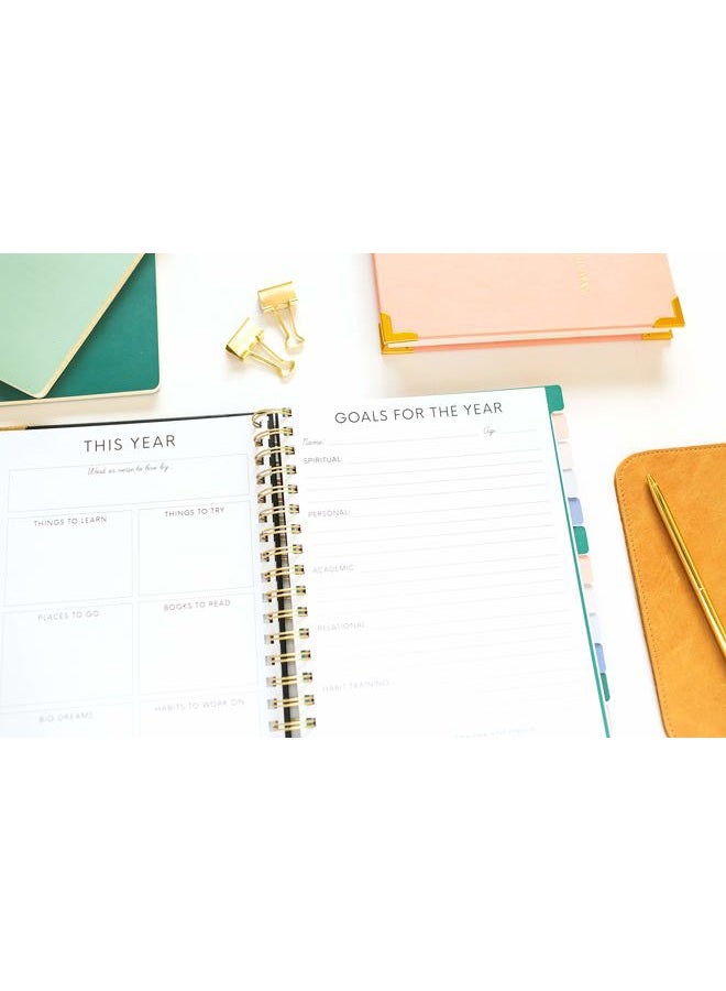 PAPER PEONY PRESS The Homeschool Planner: Beautiful Undated Homeschool Planner with Monthly Tabs | To Do List, Goals, Meal Planning & Academic Tools | Homeschooling, Distance Learning & Family Organizer | Gold Spiral - Image 4