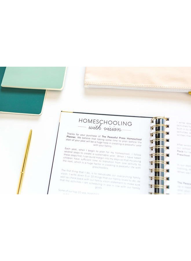PAPER PEONY PRESS The Homeschool Planner: Beautiful Undated Homeschool Planner with Monthly Tabs | To Do List, Goals, Meal Planning & Academic Tools | Homeschooling, Distance Learning & Family Organizer | Gold Spiral - Image 3