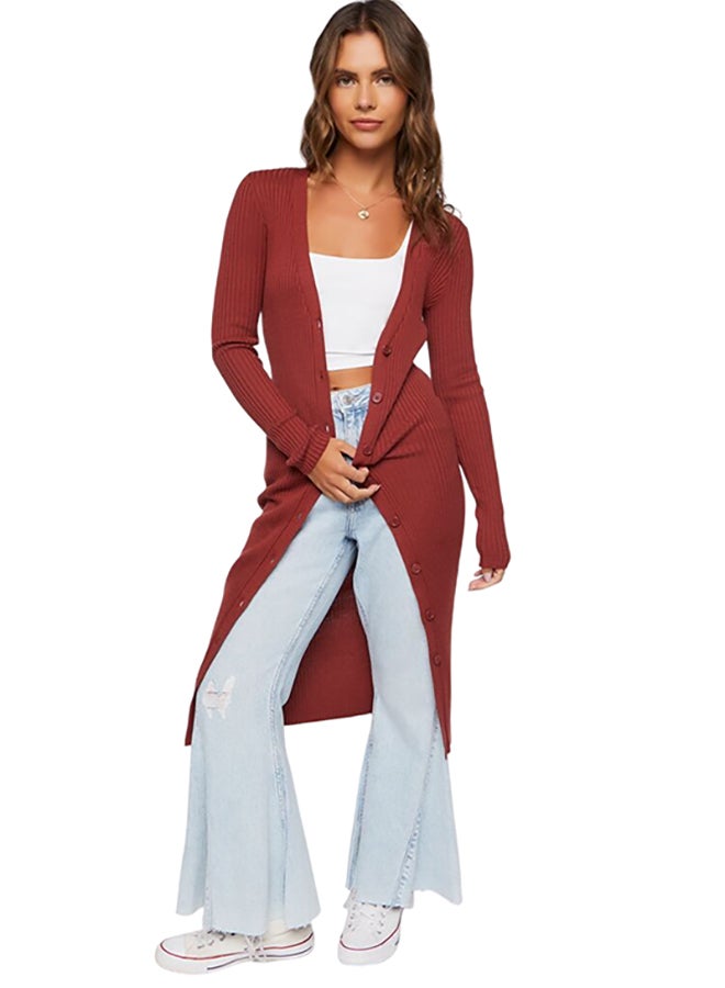 FOREVER 21 Long Ribbed Knit Cardigan - Image 1