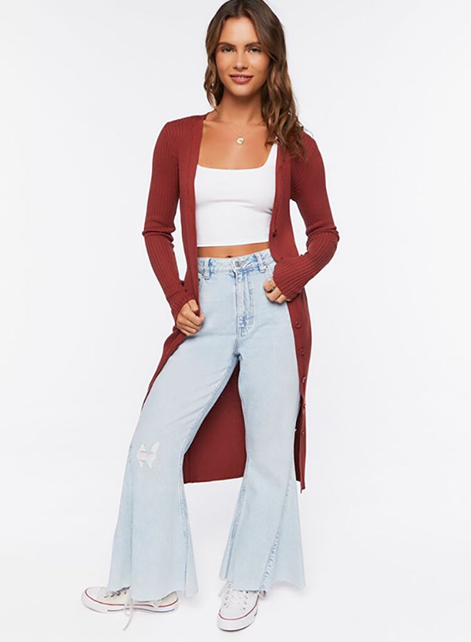FOREVER 21 Long Ribbed Knit Cardigan - Image 4