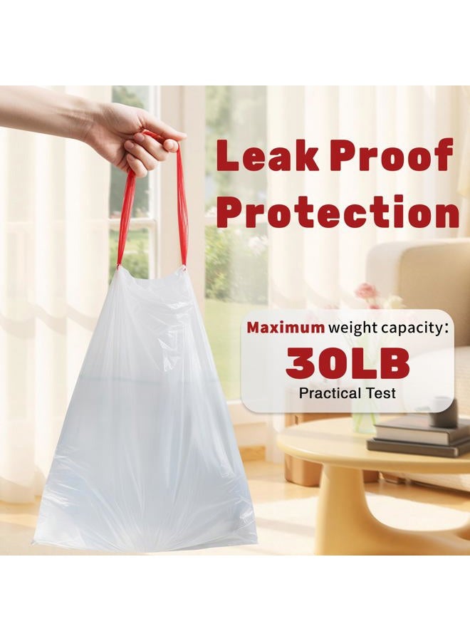FIXSMITH 13 Gallon Trash Bags Drawstring, 20 Count Garbage Bags 13 Gallon Tall Kitchen,Heavy Duty Trash Bags for Bathroom, Outdoor, Waste Basket and Car, Unscented White Bathroom Garbage bag - Image 5