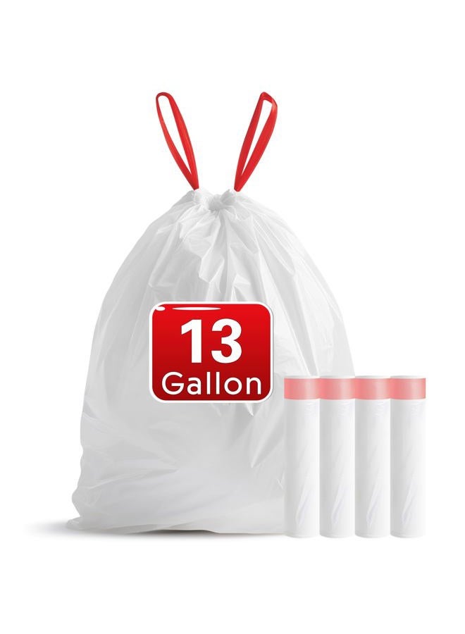 FIXSMITH 13 Gallon Trash Bags Drawstring, 20 Count Garbage Bags 13 Gallon Tall Kitchen,Heavy Duty Trash Bags for Bathroom, Outdoor, Waste Basket and Car, Unscented White Bathroom Garbage bag - Image 1