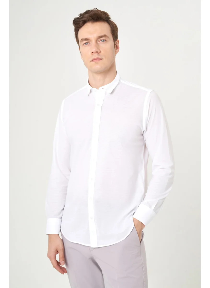 Bisse Men's Regular Fit Long Sleeve Classic Shirt WHITE GM23Y231013_D01