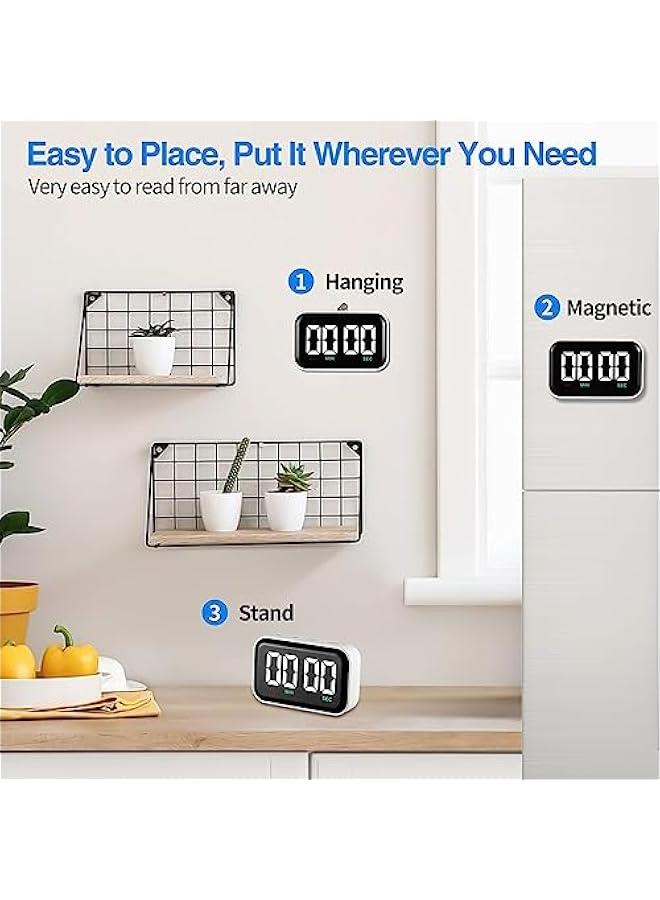 Beauenty Kitchen Timer, for Cooking Count Down/Up Digital, Large Led Display 2 Brightness 3 Volumes for Cooking, Baking, Working, Studying, Lunch Break, Exercising, Yoga, Beauty Treatment, or Gaming  - Image 5