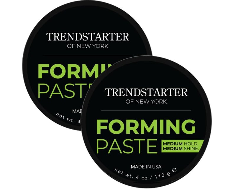 معجون تشكيل TRENDSTARTER 4 أونص عبوة من 2 تثبيت متوسط لمعان متوسط خفيف الوزن كريم بومادة للشعر قائم على الماء معجون شعر خالي من القشور لجميع أنواع الشعر