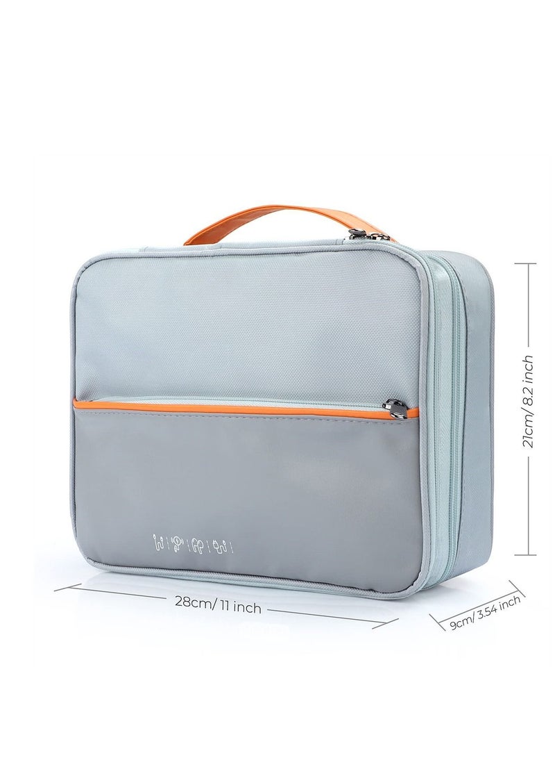 XiuWoo Electronic Cable Organizer Bag, Multiple Compartments for Travel Essentials, Organize Cables, Chargers, Phones, Earphones, Power Banks, Earbuds, and Hard Drives, Grey - Image 2