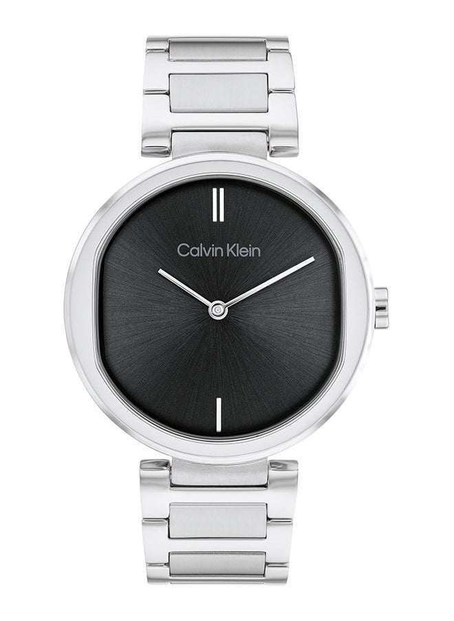 CALVIN KLEIN ساعة يد نسائية من الفولاذ المقاوم للصدأ ذات شكل دائري تناظرية 25200249 36 ملم  - Image 1