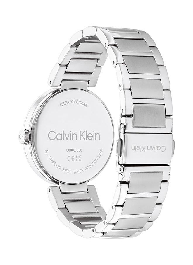 CALVIN KLEIN ساعة يد نسائية من الفولاذ المقاوم للصدأ ذات شكل دائري تناظرية 25200249 36 ملم  - Image 3