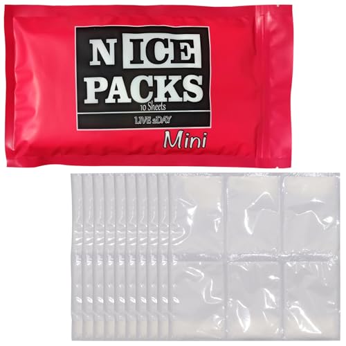 LIVE 2DAY Nice Packs Reusable Dry Ice Packs for Shipping Frozen Food, Coolers, Lunch Boxes - Flexible and Long Lasting (10 Mini Sheets) - Image 1