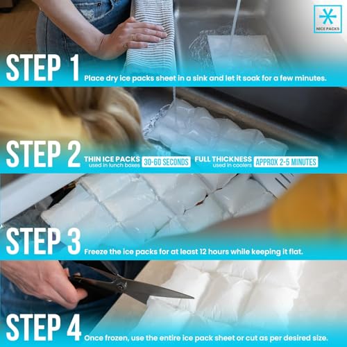 LIVE 2DAY Nice Packs Reusable Dry Ice Packs for Shipping Frozen Food, Coolers, Lunch Boxes - Flexible and Long Lasting (10 Mini Sheets) - Image 4