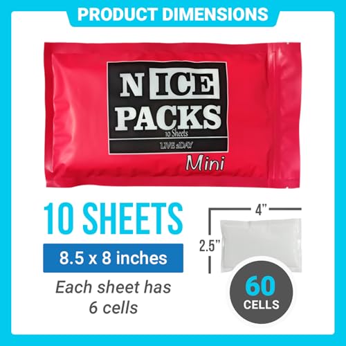 LIVE 2DAY Nice Packs Reusable Dry Ice Packs for Shipping Frozen Food, Coolers, Lunch Boxes - Flexible and Long Lasting (10 Mini Sheets) - Image 5