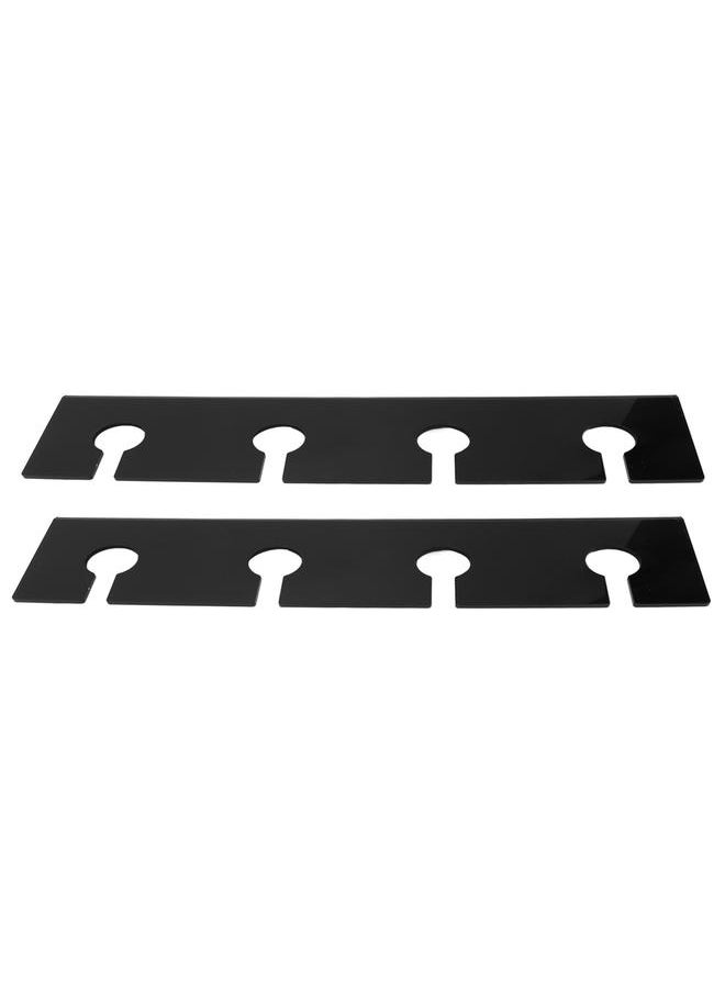 Thoraya - 2Pcs Wall Mounted Acrylic Wine Glass Holder Space Saving Stemware Hanging Rack Under Cabinet Wine Glass Rack for 8 Stemmed Glasses Black - Image 1