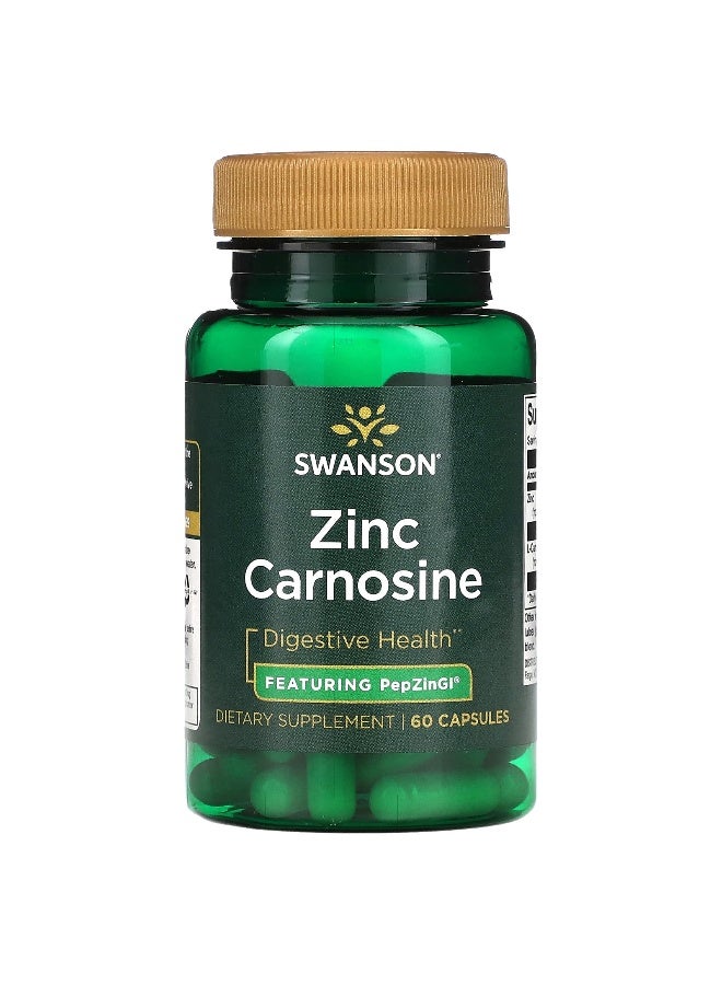 SWANSON سوانسون، زنك كارنوستين، 60 كبسولة - Image 1