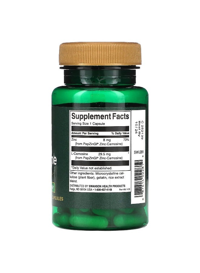 SWANSON سوانسون، زنك كارنوستين، 60 كبسولة - Image 2