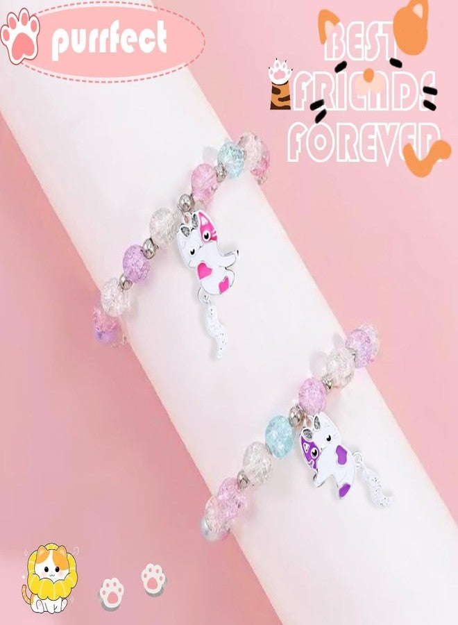 DOYYCA Friendship Bracelets Cute Magnetic Matching Charm Beaded Best Friend Bracelet BFF Bracelets for 2 Girls Women, Adjustable, Beads, no gemstone - Image 3